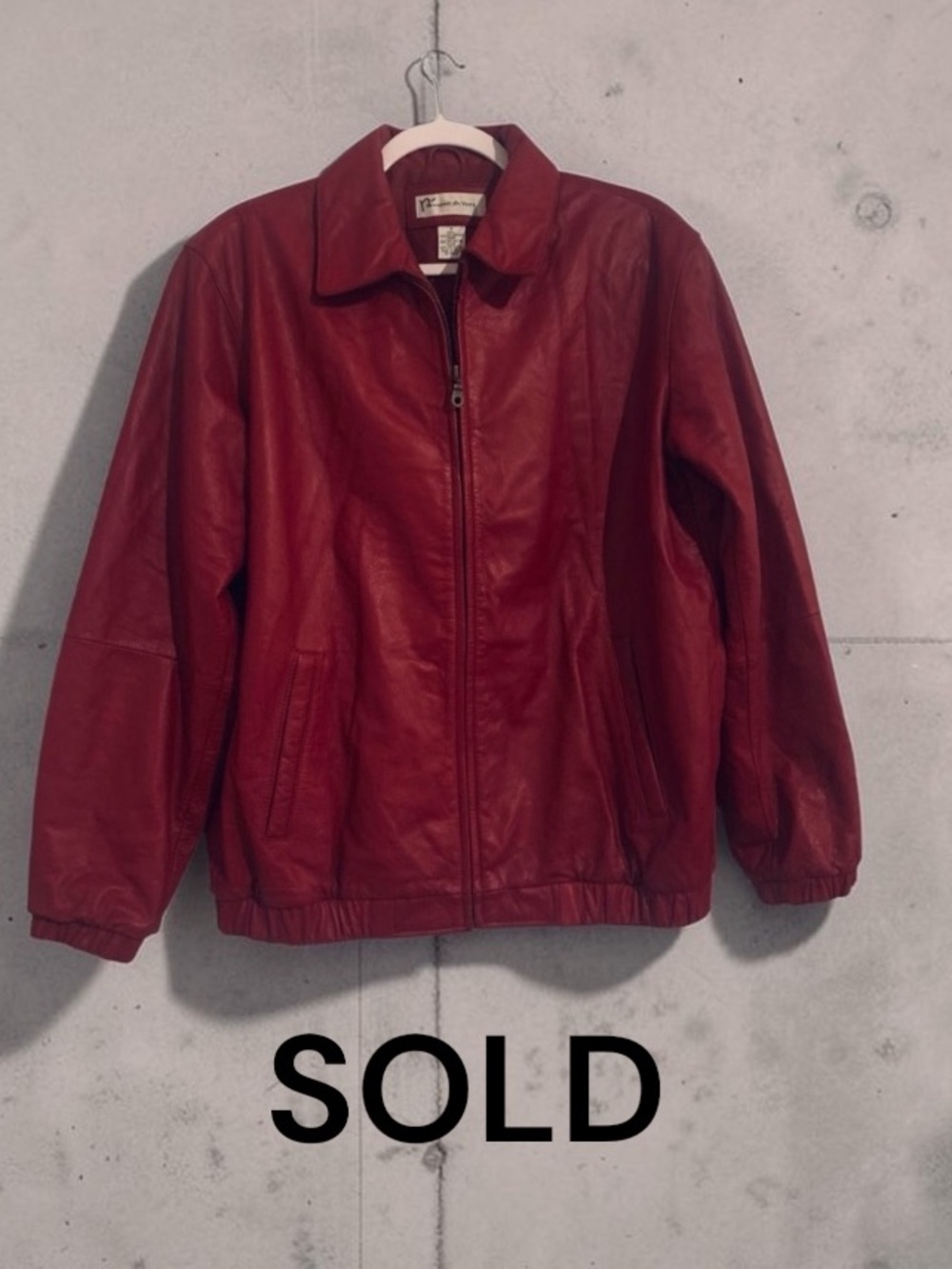 Vintage Dark Red Preston York Leather Bomber Jacket Size: M Y2K Hipster Biker